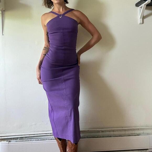 Fathat Day Dresses & Skirts - Y2K purple halter midi dress — XS